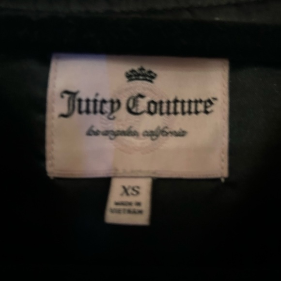 EUC Juicy Couture Black Bomber Jacket Velour XS - Picture 3 of 7
